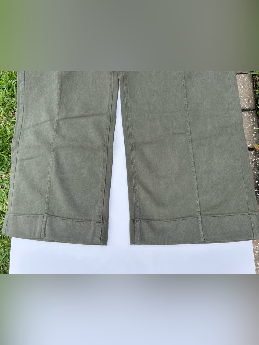 NWT🌷American Eagle Low-Rise Baggy Wide Leg Olive Pants - Picture 3 of 7